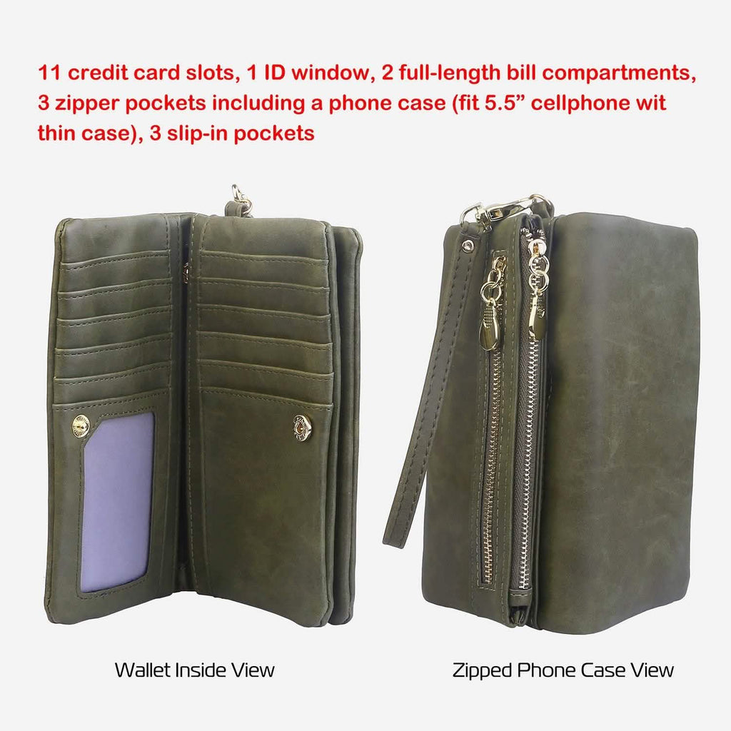 Portefeuille Pochette de Luxe en Cuir pour Femme