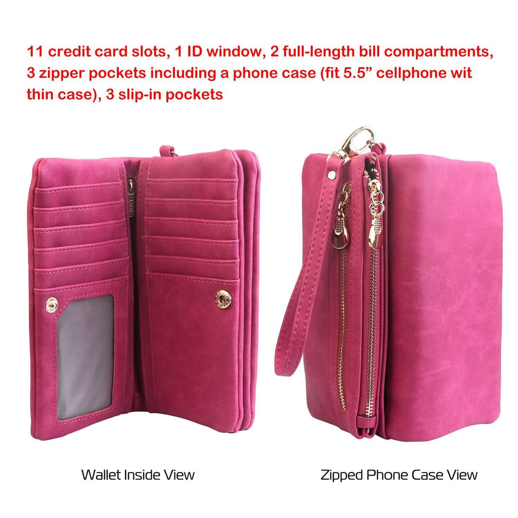 Portefeuille Pochette de Luxe en Cuir pour Femme