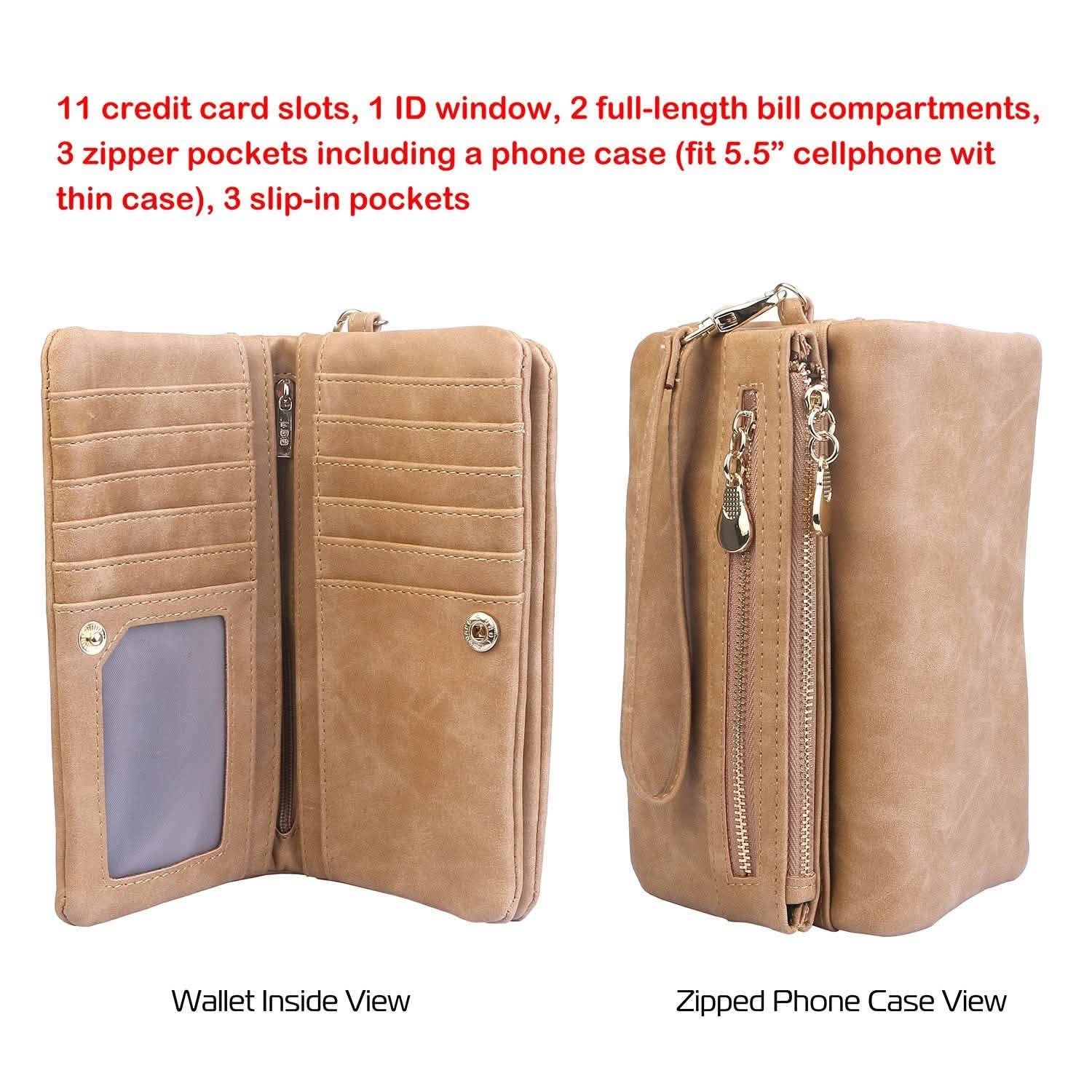 Portefeuille Pochette de Luxe en Cuir pour Femme