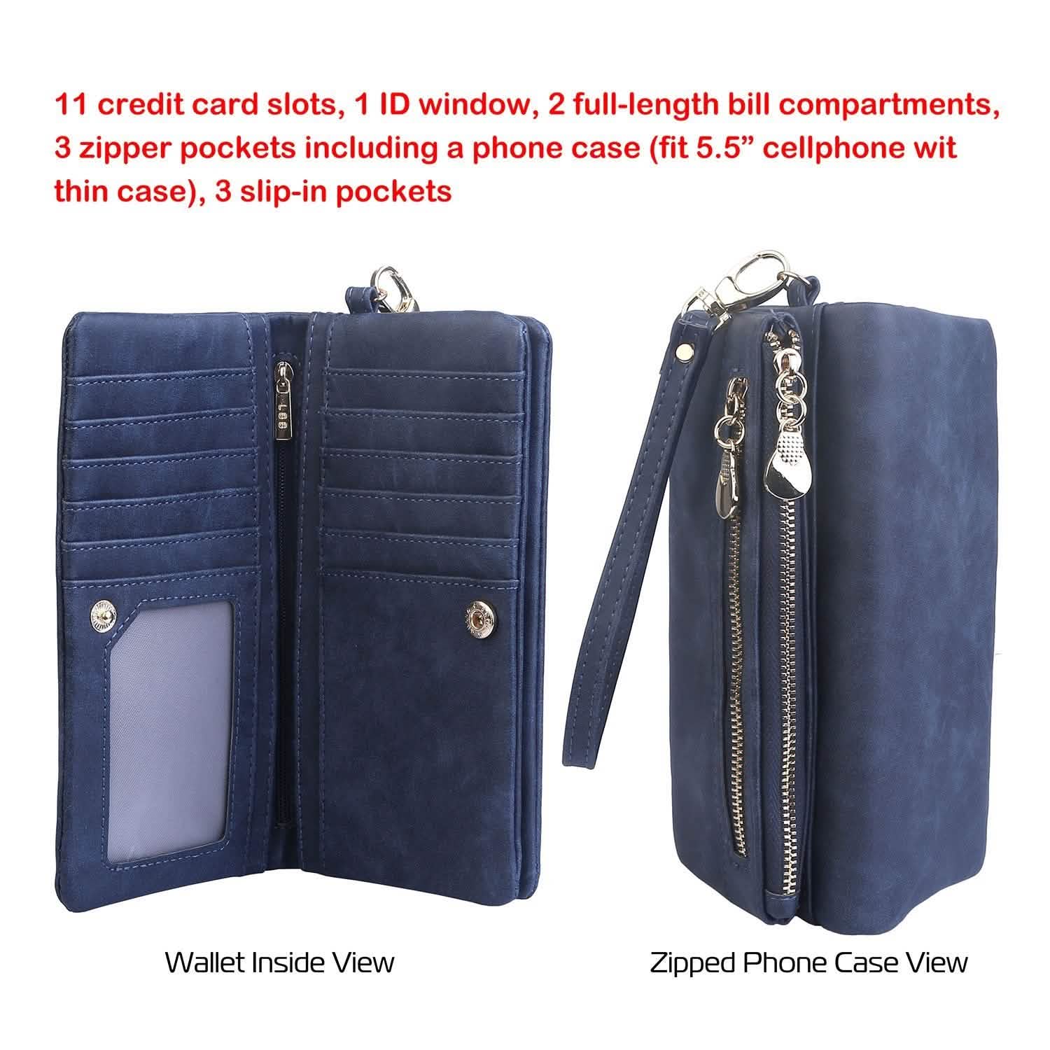 Portefeuille Pochette de Luxe en Cuir pour Femme