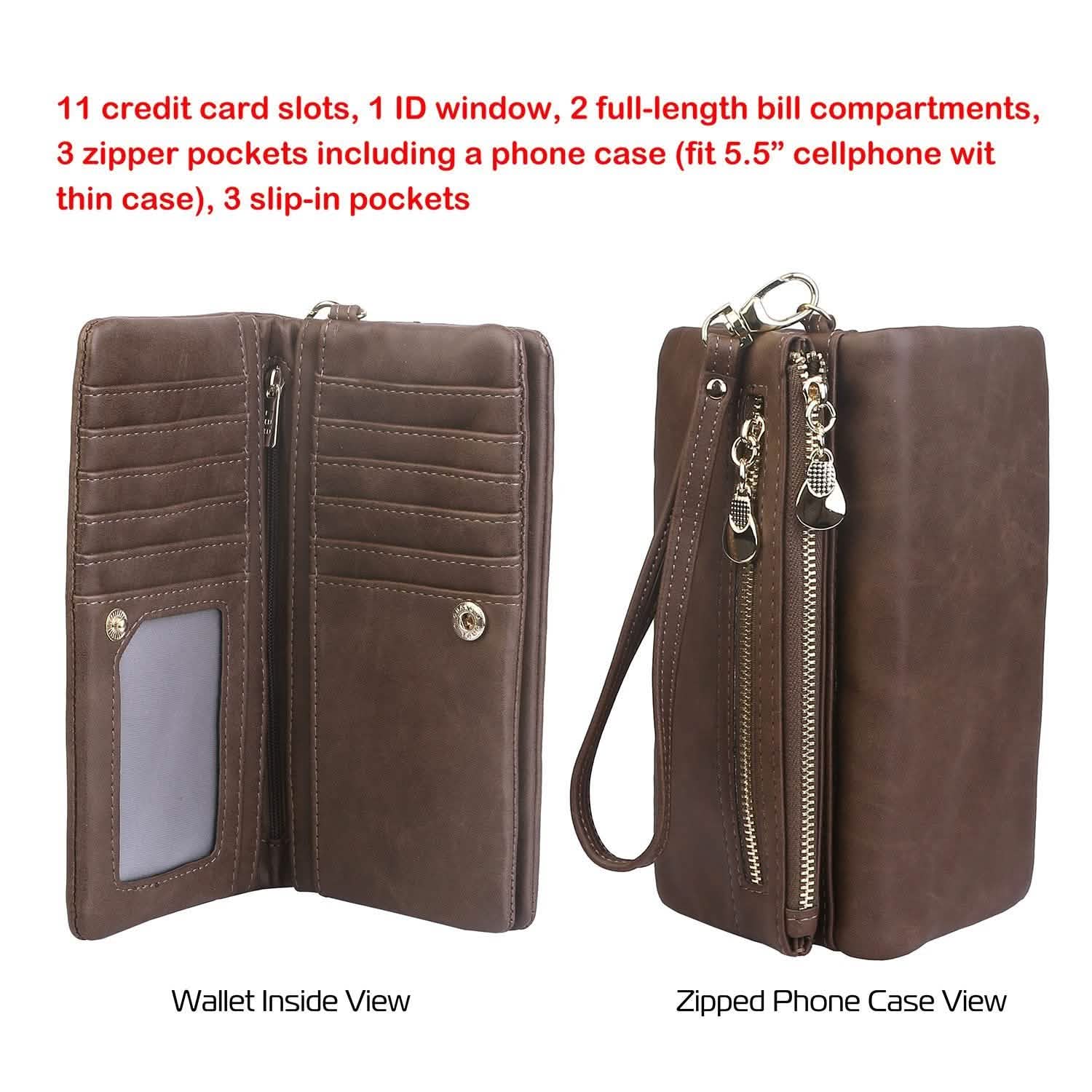 Portefeuille Pochette de Luxe en Cuir pour Femme