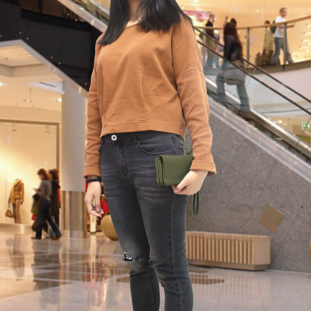 Portefeuille Pochette de Luxe en Cuir pour Femme
