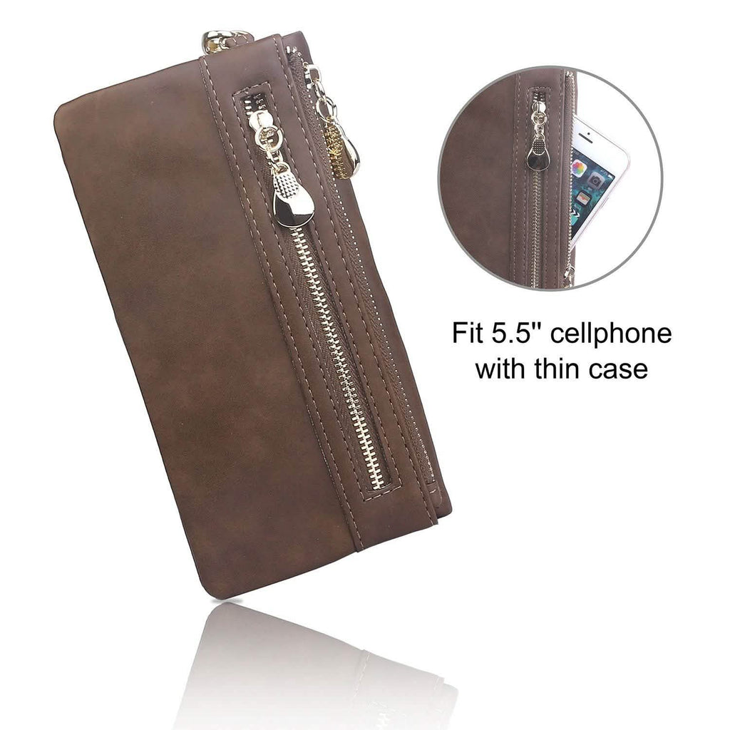 Portefeuille Pochette de Luxe en Cuir pour Femme