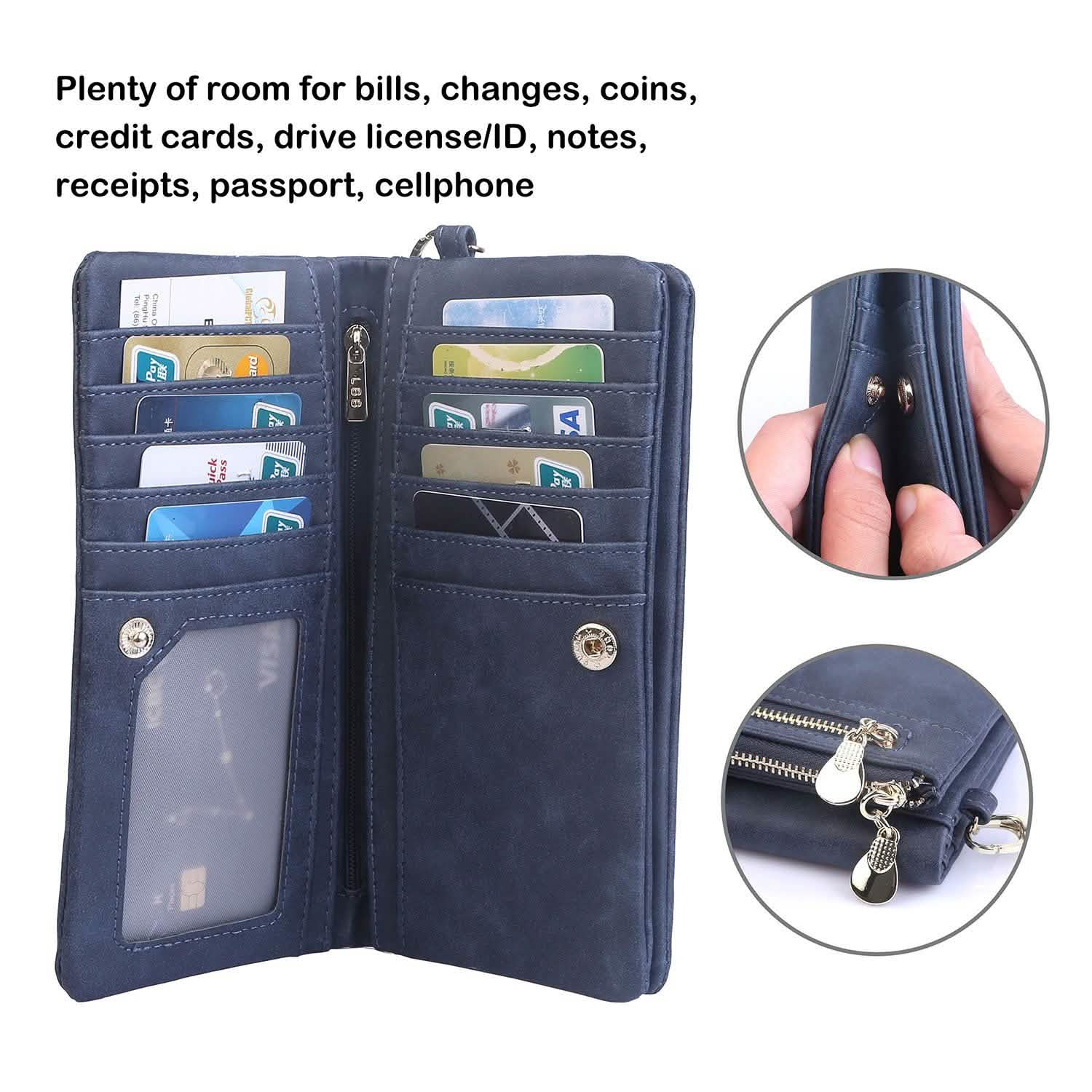 Portefeuille Pochette de Luxe en Cuir pour Femme