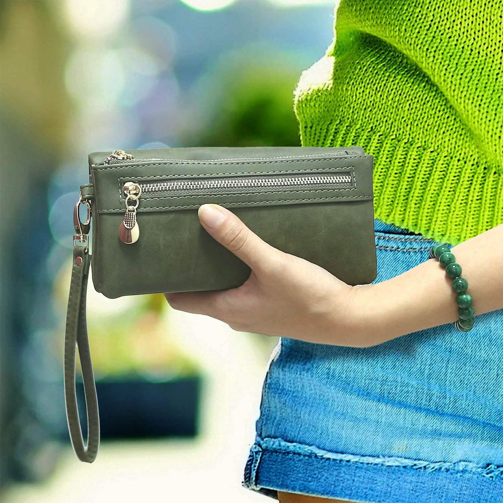 Portefeuille Pochette de Luxe en Cuir pour Femme