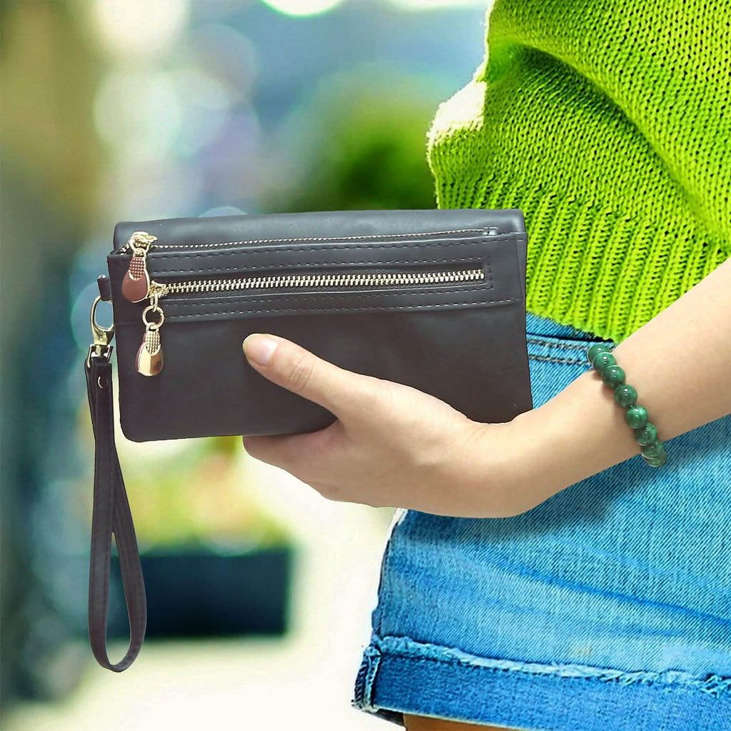 Portefeuille Pochette de Luxe en Cuir pour Femme