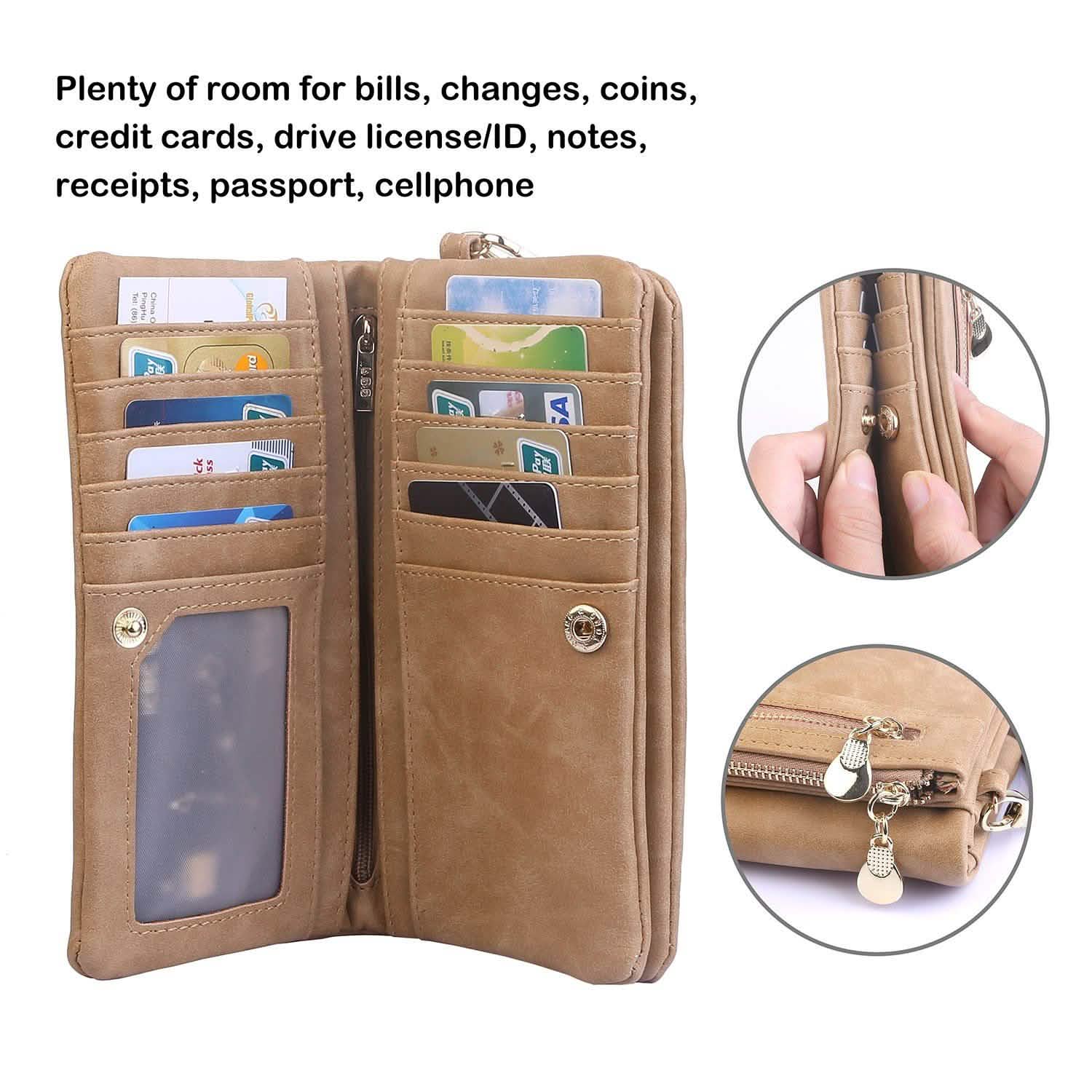 Portefeuille Pochette de Luxe en Cuir pour Femme