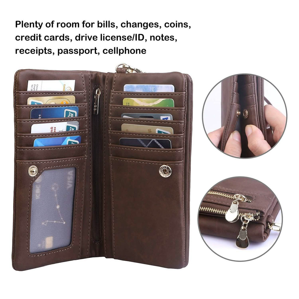 Portefeuille Pochette de Luxe en Cuir pour Femme