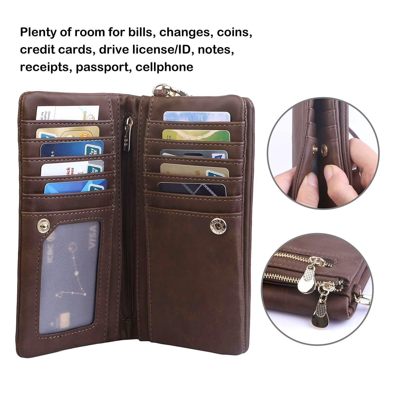 Portefeuille Pochette de Luxe en Cuir pour Femme