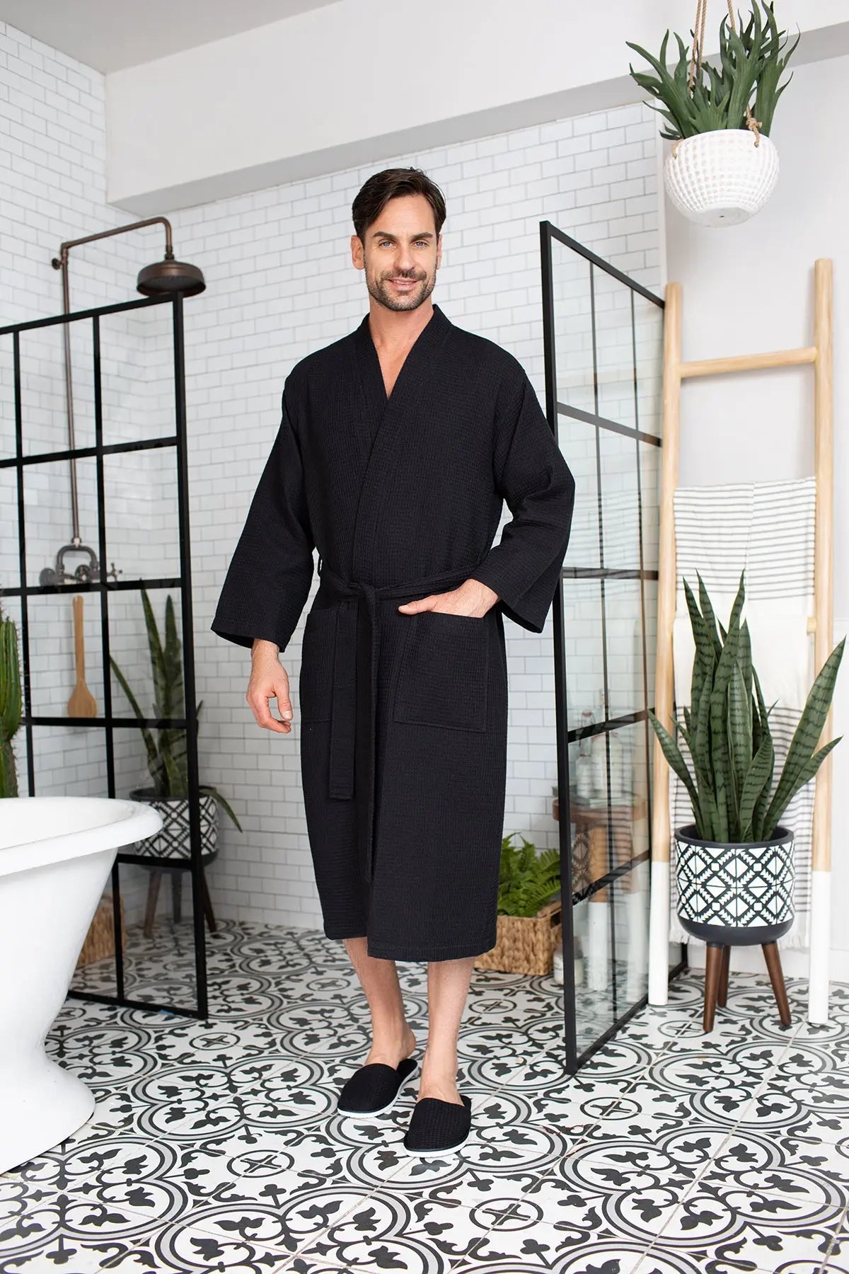 Peignoir gaufré pour homme - Absorbant, Léger