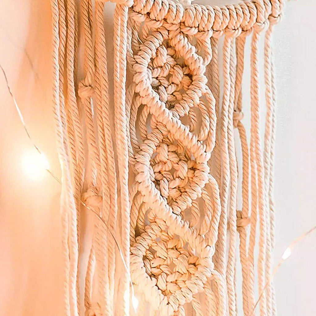  tenture murale en macramé, tapisserie bohème, attrape-rêves lune étoile, décoration d'intérieur