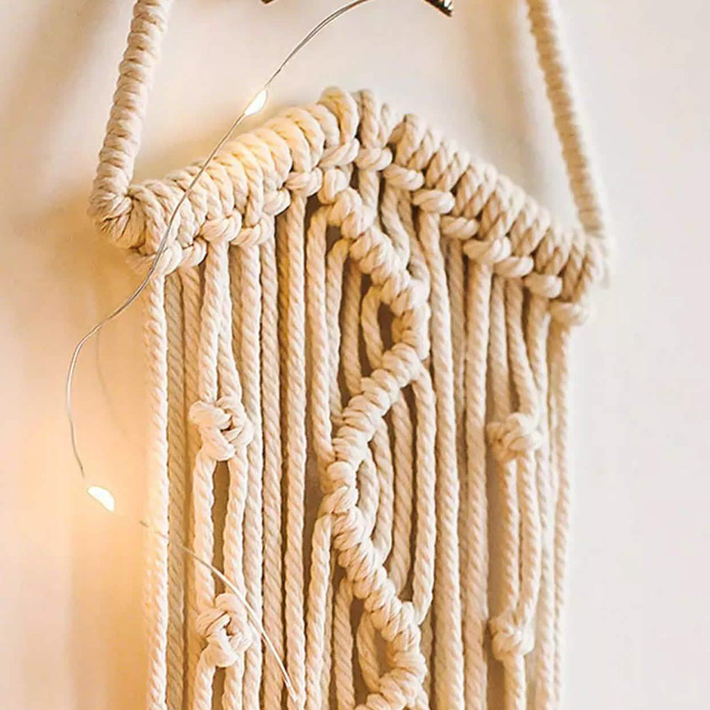  tenture murale en macramé, tapisserie bohème, attrape-rêves lune étoile, décoration d'intérieur