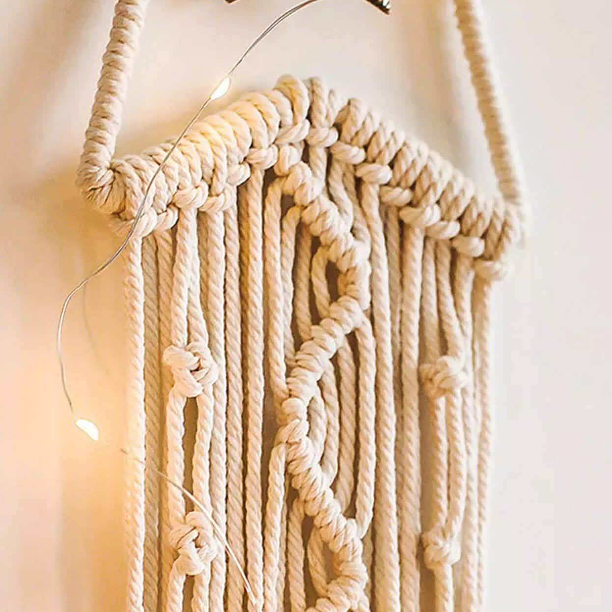  tenture murale en macramé, tapisserie bohème, attrape-rêves lune étoile, décoration d'intérieur