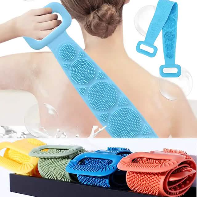 Brosse magique en silicone avec crochet adhésif Serviette de bain