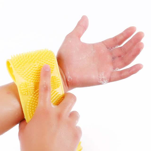 Brosse magique en silicone avec crochet adhésif Serviette de bain
