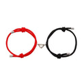 Bracelet Couple Magnétique Pendentif Cœur Bijoux Corde Tissée Main Bracelets Faits à la Main avec Clochettes Magnétiques Attraction Mutuelle Bijoux Corde Amitié Bracelets
