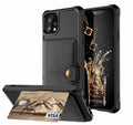 Étui portefeuille magnétique en cuir noir pour iPhone 14 13 11 12, étui blindé antichoc avec porte-cartes, étui à rabat avec boucle, pochette en cuir pour argent et cartes, support de protection durable, étui de téléphone haute capacité