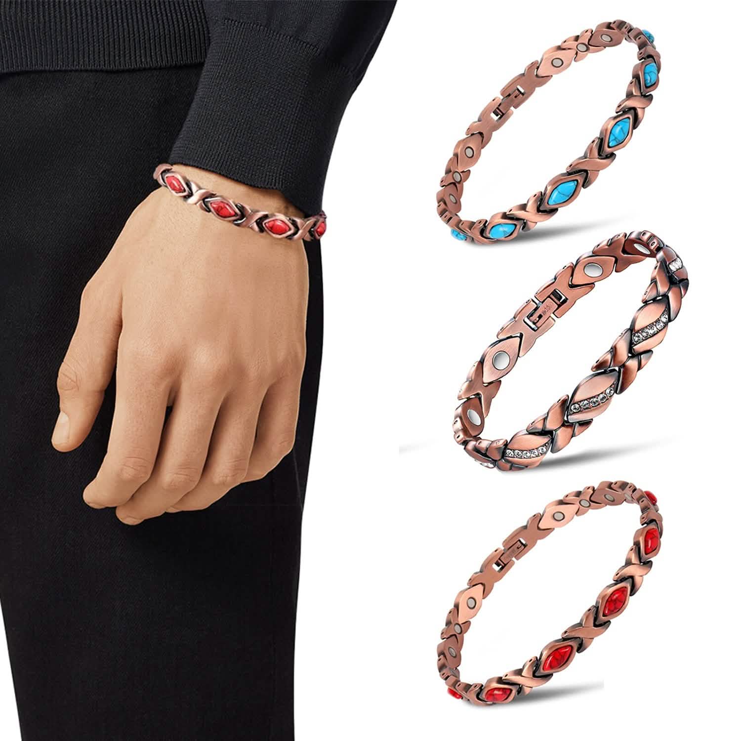 Bracelet en cuivre unisexe de soulagement de la douleur par magnétothérapie
