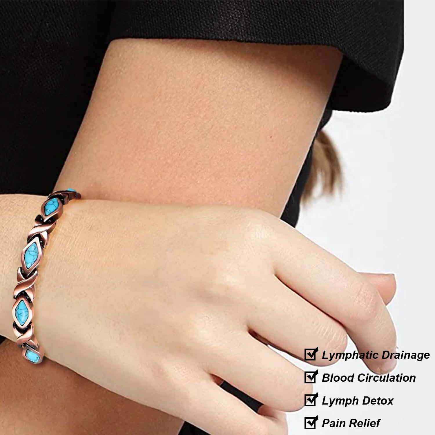 Bracelet en cuivre unisexe de soulagement de la douleur par magnétothérapie