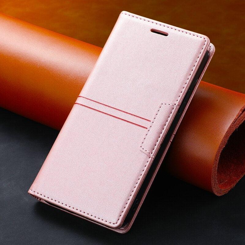 Étui portefeuille en cuir à rabat magnétique avec fentes pour cartes pour iPhone 14 13 12 11 Pro Max, élégant, rétro, avec rabat magnétique invisible, en cuir PU souple de qualité supérieure pour iPhone
