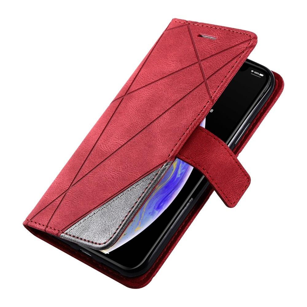 Étui en Cuir Magnétique pour iPhone 14 13 12 Mini 11 Pro Max XS XR 7 8 6 6S Plus SE 2023 Housse Portefeuille Luxe à Rabat avec Porte-Cartes et Support Étui Portefeuille en Cuir Housse à Rabat avec Boucle Magnétique pour iPhone
