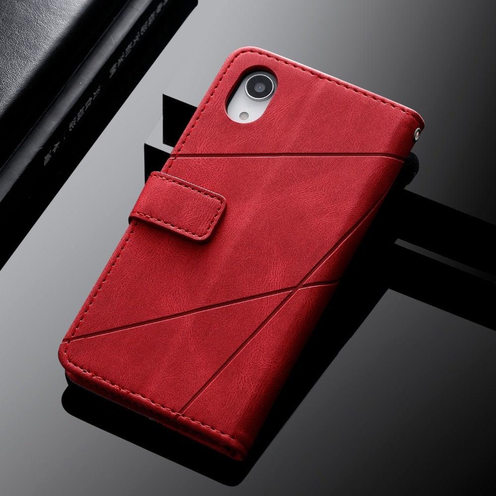 Étui en Cuir Magnétique pour iPhone 14 13 12 Mini 11 Pro Max XS XR 7 8 6 6S Plus SE 2023 Housse Portefeuille Luxe à Rabat avec Porte-Cartes et Support Étui Portefeuille en Cuir Housse à Rabat avec Boucle Magnétique pour iPhone