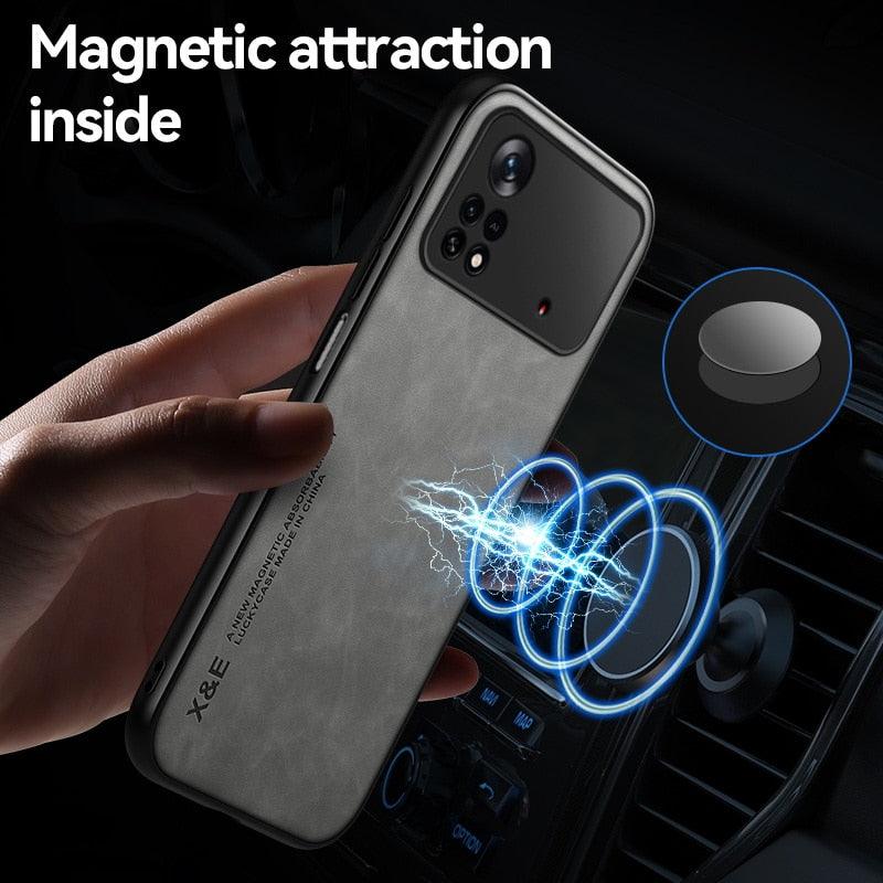 Étui magnétique en cuir pour Xiaomi Redmi Note 11 10 11E 9 Pro 11s 10s 12 Poco X4 GT Mi 10T 12T 11T 11 Lite 5G NE Housse Extra Fine en Cuir Véritable Anti-choc