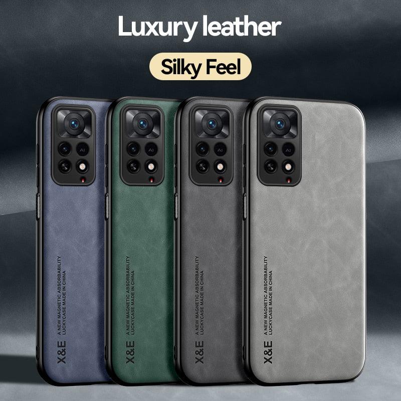Étui magnétique en cuir pour Xiaomi Redmi Note 11 10 11E 9 Pro 11s 10s 12 Poco X4 GT Mi 10T 12T 11T 11 Lite 5G NE Housse Extra Fine en Cuir Véritable Anti-choc