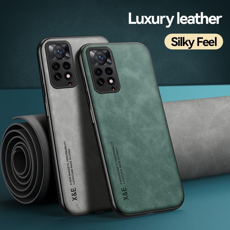 Étui magnétique en cuir pour Xiaomi Redmi Note 11 10 11E 9 Pro 11s 10s 12 Poco X4 GT Mi 10T 12T 11T 11 Lite 5G NE Housse Extra Fine en Cuir Véritable Anti-choc