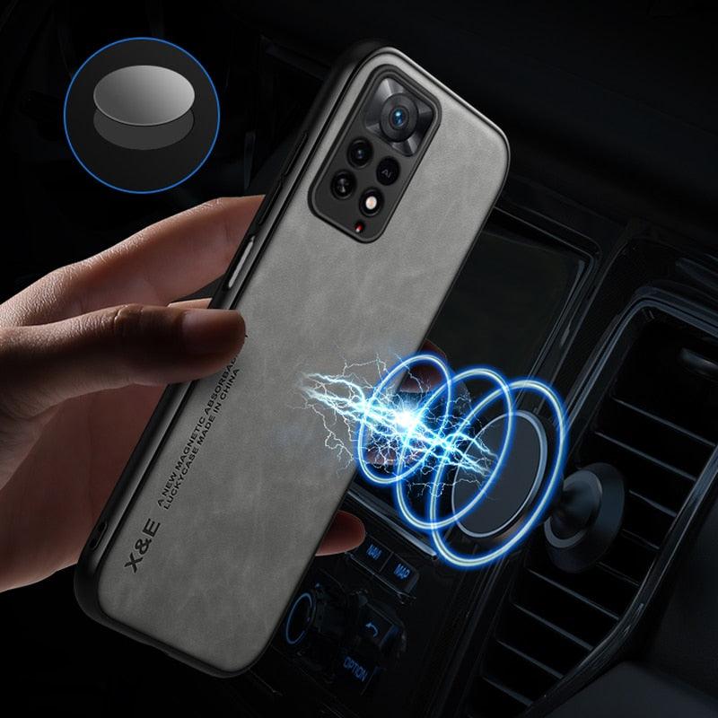 Étui magnétique en cuir pour Xiaomi Redmi Note 11 10 11E 9 Pro 11s 10s 12 Poco X4 GT Mi 10T 12T 11T 11 Lite 5G NE Housse Extra Fine en Cuir Véritable Anti-choc