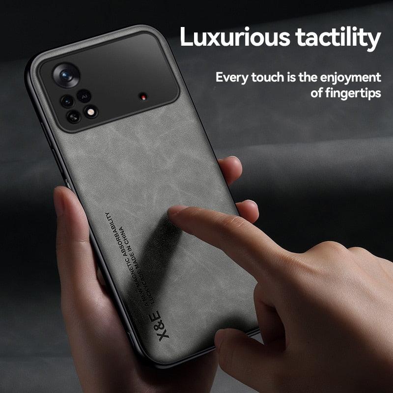 Étui magnétique en cuir pour Xiaomi Redmi Note 11 10 11E 9 Pro 11s 10s 12 Poco X4 GT Mi 10T 12T 11T 11 Lite 5G NE Housse Extra Fine en Cuir Véritable Anti-choc