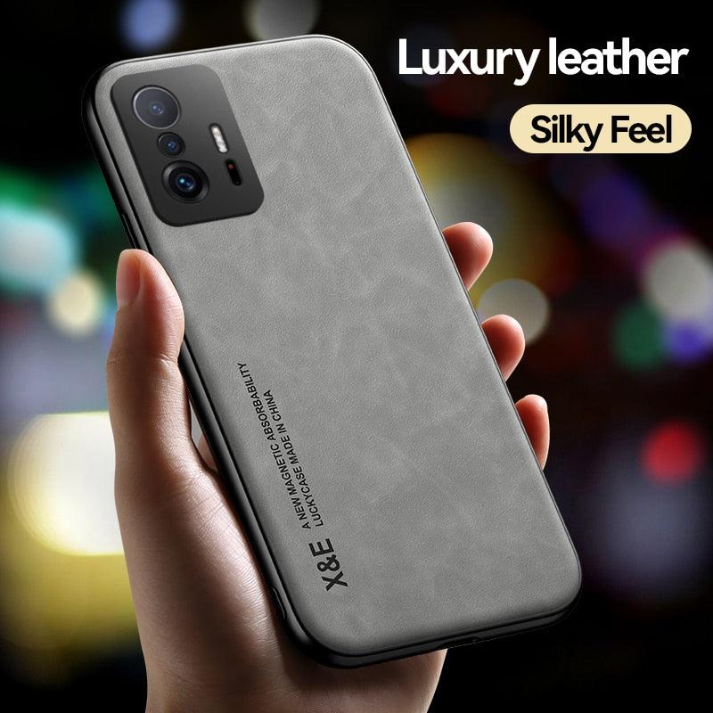 Étui magnétique en cuir pour Xiaomi Redmi Note 11 10 11E 9 Pro 11s 10s 12 Poco X4 GT Mi 10T 12T 11T 11 Lite 5G NE Housse Extra Fine en Cuir Véritable Anti-choc