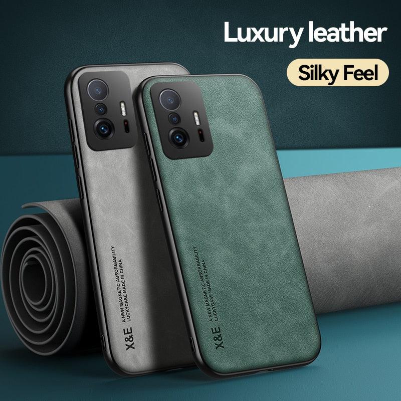 Étui magnétique en cuir pour Xiaomi Redmi Note 11 10 11E 9 Pro 11s 10s 12 Poco X4 GT Mi 10T 12T 11T 11 Lite 5G NE Housse Extra Fine en Cuir Véritable Anti-choc