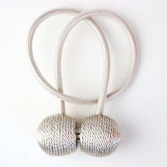Attache-embrasses magnétiques perlées pour rideaux, accessoires de retenue, boucle, clips de fixation, crochets de rideaux pour fenêtre de maison ou de bureau, 49 cm