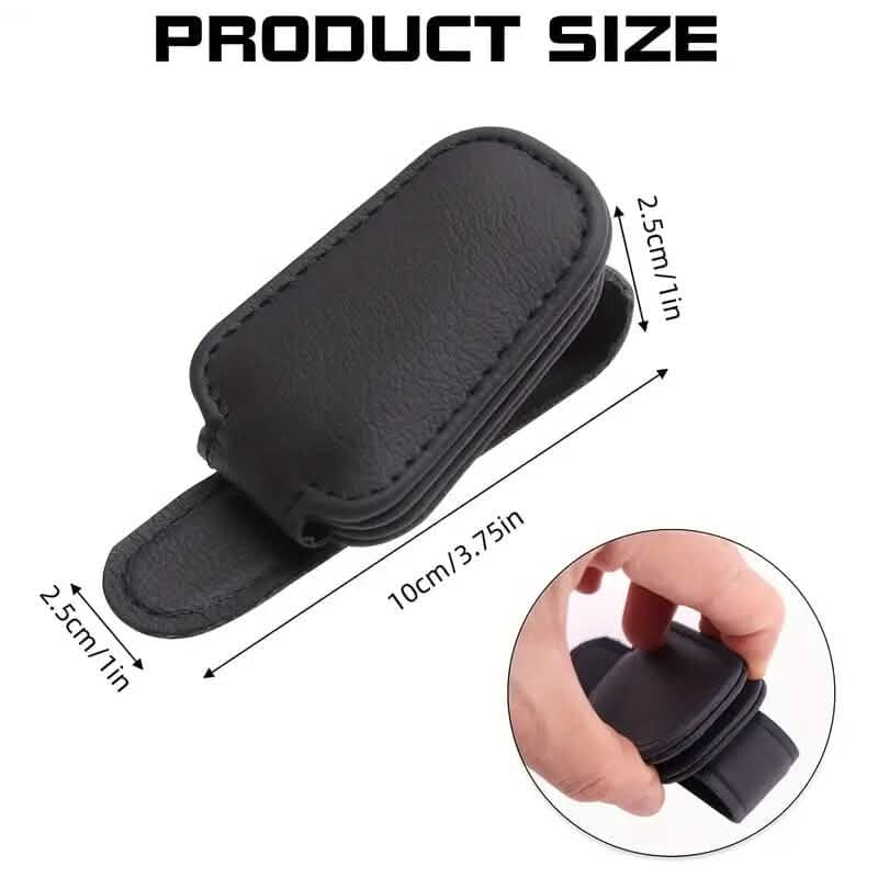 Support de Lunettes de Soleil Magnétique en Cuir PU pour Pare-Soleil de Voiture