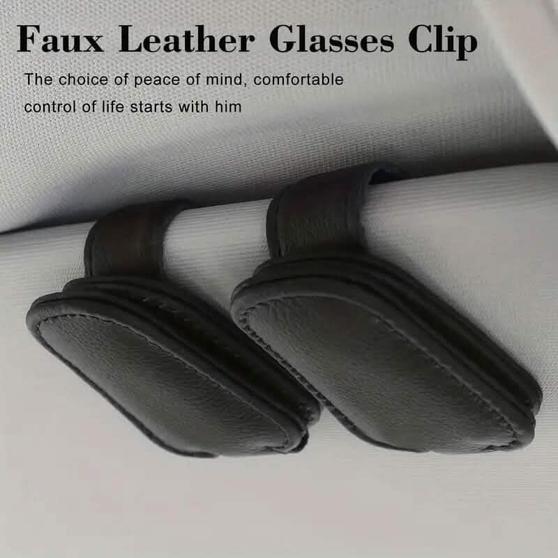Support de Lunettes de Soleil Magnétique en Cuir PU pour Pare-Soleil de Voiture