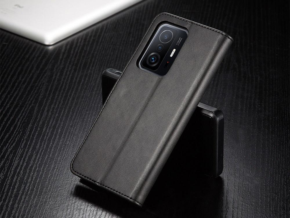 Étui de téléphone portefeuille en cuir PU magnétique, étui à rabat tendance avec fente pour cartes, étui en cuir pour Xiaomi 12T 11T Poco X4 GT X3 M3 M4 Pro NFC F4 F3 Flip Cover Mi 11 Lite 10T Redmi 9C Note 11S 10S 9S 9T 9A 8T 7
