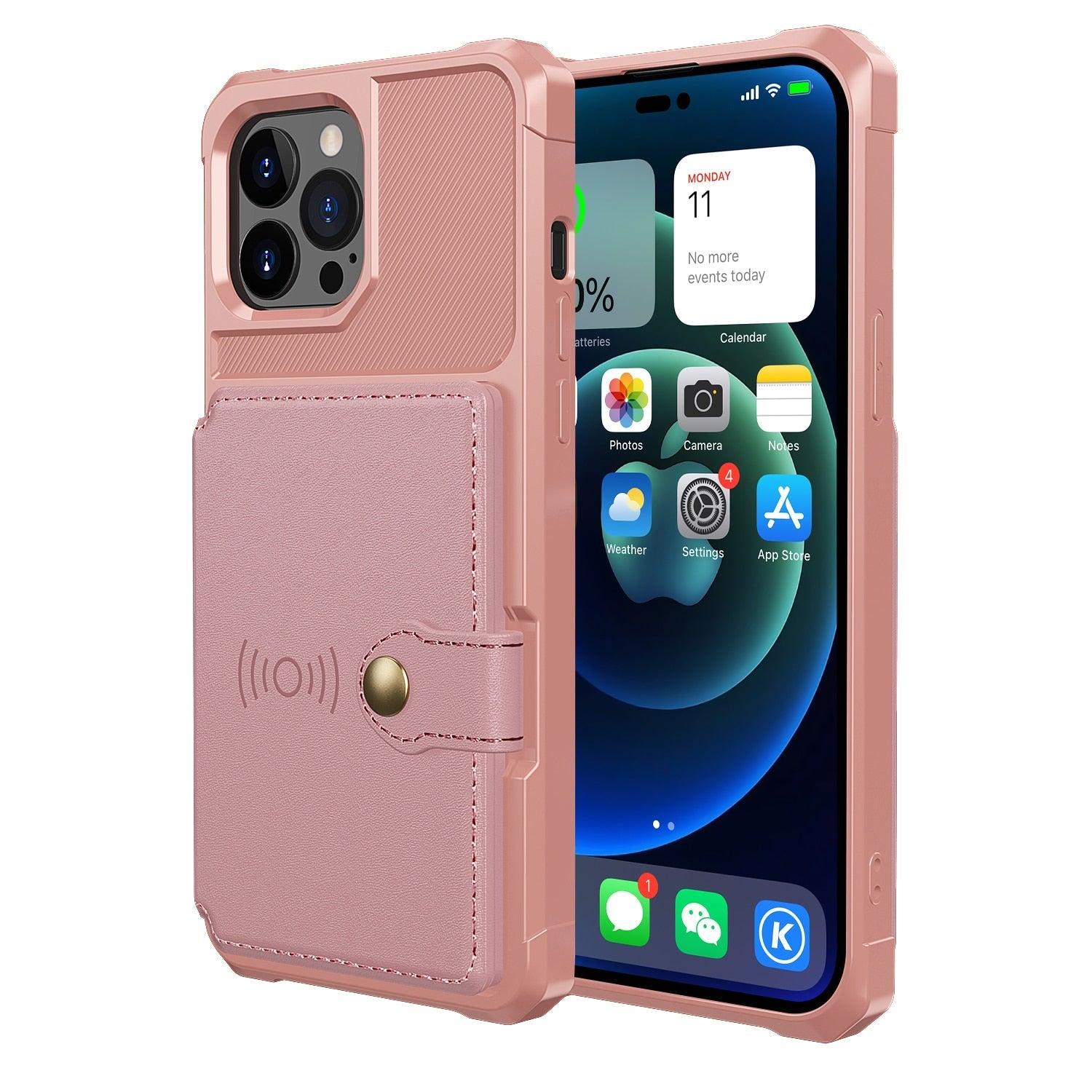 Étui portefeuille magnétique en cuir pour iPhone 14 13 12 11 Pro Max XS Support de téléphone antichute X Étui souple fonctionnel avec porte-cartes Compatible avec iPhone