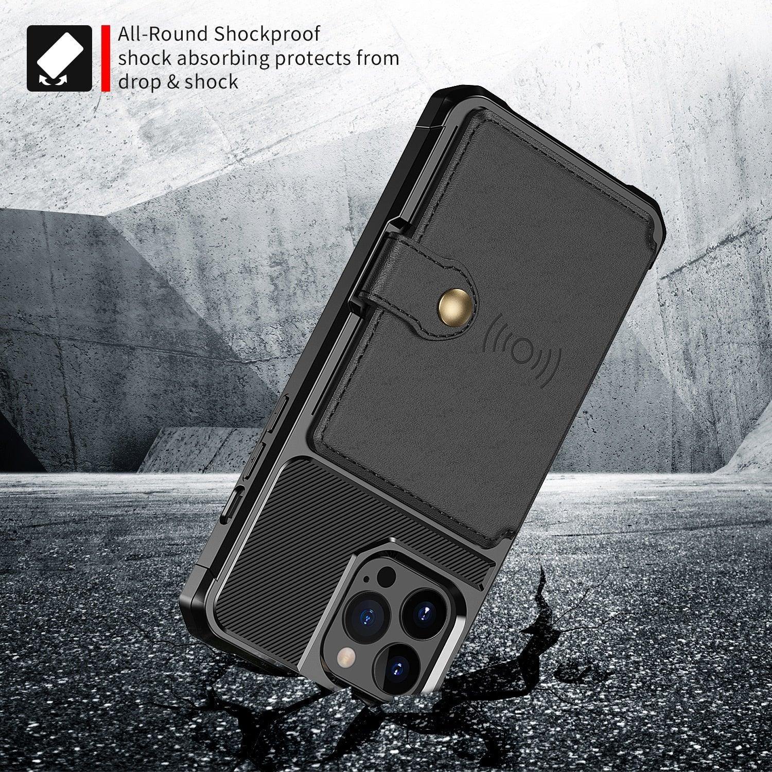 Étui portefeuille magnétique en cuir pour iPhone 14 13 12 11 Pro Max XS Support de téléphone antichute X Étui souple fonctionnel avec porte-cartes Compatible avec iPhone