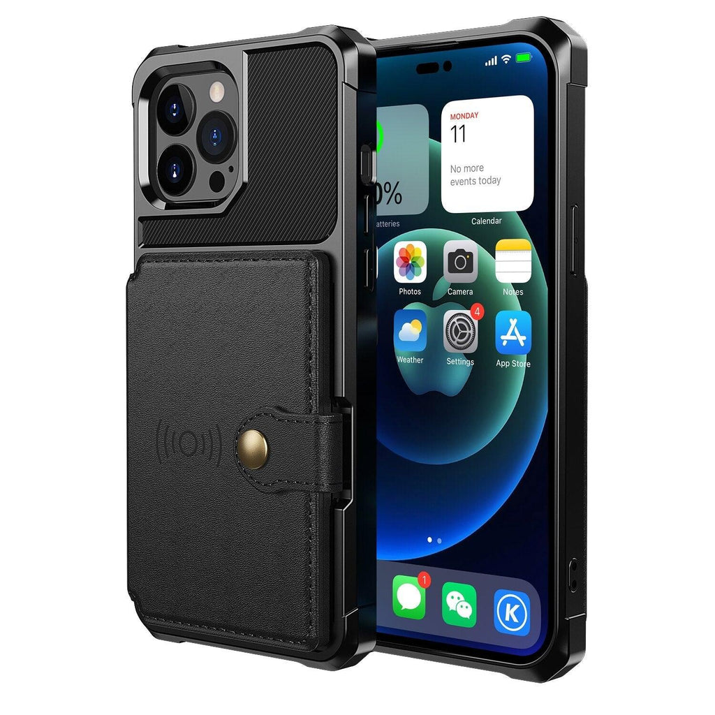 Étui portefeuille magnétique en cuir pour iPhone 14 13 12 11 Pro Max XS Support de téléphone antichute X Étui souple fonctionnel avec porte-cartes Compatible avec iPhone