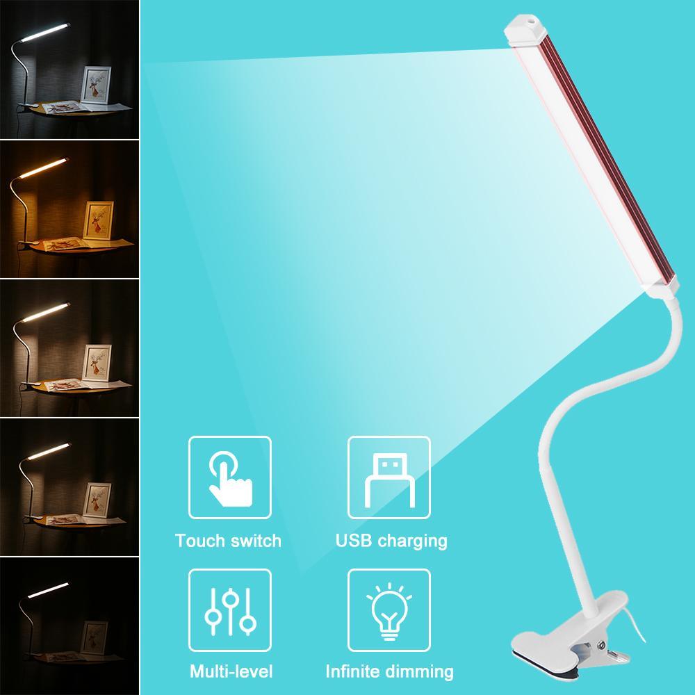 Loupe Lampe de beauté pour ongles Tatouage Clip Lumière USB Lampe de table Flexible LED Lampe de bureau Lampes de livre pour étudiants Lampe d'étude Lampe de lecture Lampe de table décorative Lampes d'étude mignonnes pour décoration de chambre