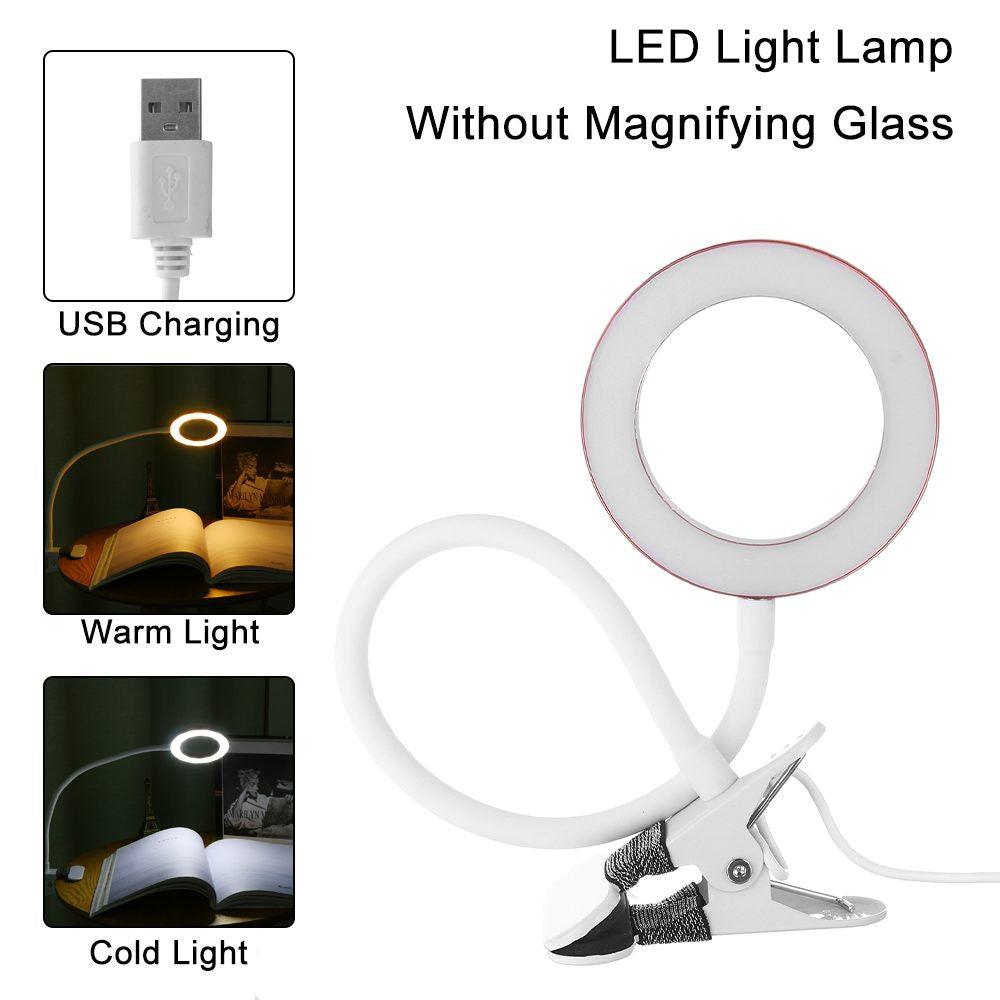 Loupe Lampe de beauté pour ongles Tatouage Clip Lumière USB Lampe de table Flexible LED Lampe de bureau Lampes de livre pour étudiants Lampe d'étude Lampe de lecture Lampe de table décorative Lampes d'étude mignonnes pour décoration de chambre