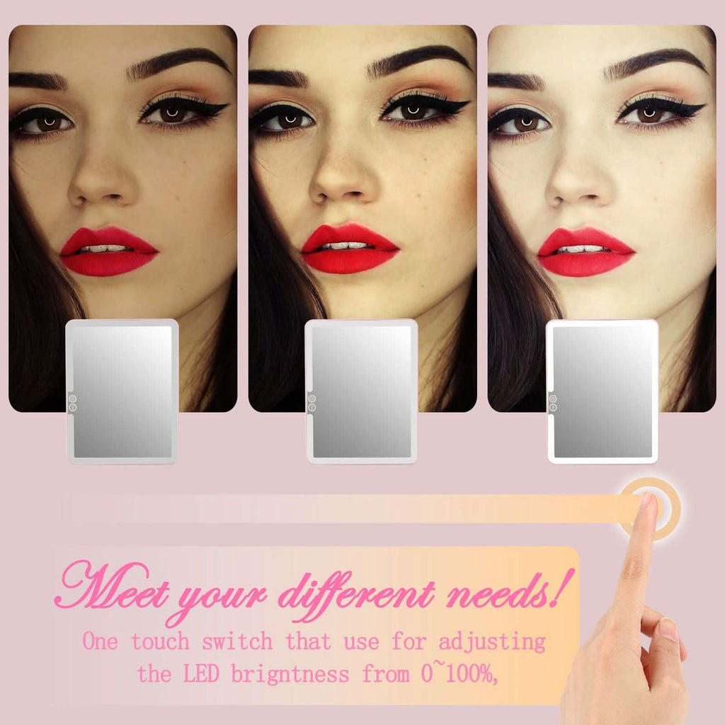 Miroirs de maquillage LED grossissants rechargeables USB