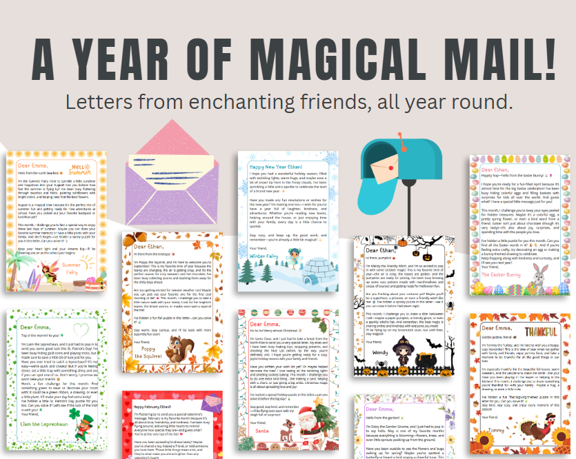 Le club des Petites Lettres – Lettres personnalisées + mots cachés mensuels