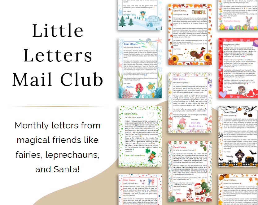 Le club des Petites Lettres – Lettres personnalisées + mots cachés mensuels