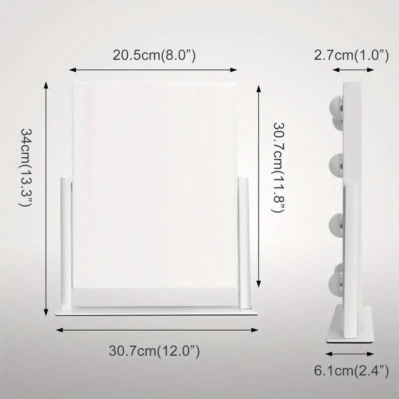 Miroir de maquillage avec 9 ampoules, luminosité réglable et commande tactile intelligente