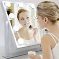 Miroir de maquillage avec 9 ampoules, luminosité réglable et commande tactile intelligente