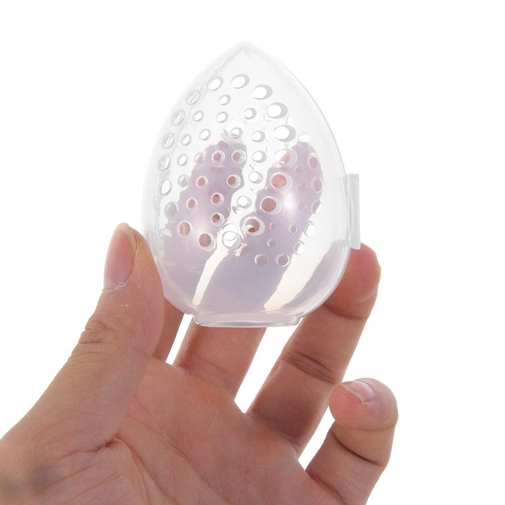 Étui éponge à maquillage en forme de capsule, boîte de rangement, support de séchage de maquillage, présentoir à éponge facile, boîte en forme d'œuf pour houppette cosmétique