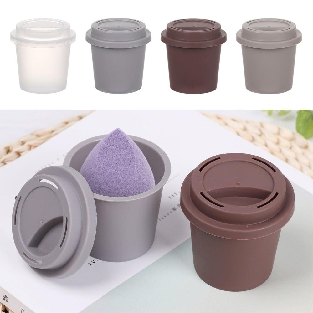 Étui éponge à maquillage en forme de capsule, boîte de rangement, support de séchage de maquillage, présentoir à éponge facile, boîte en forme d'œuf pour houppette cosmétique