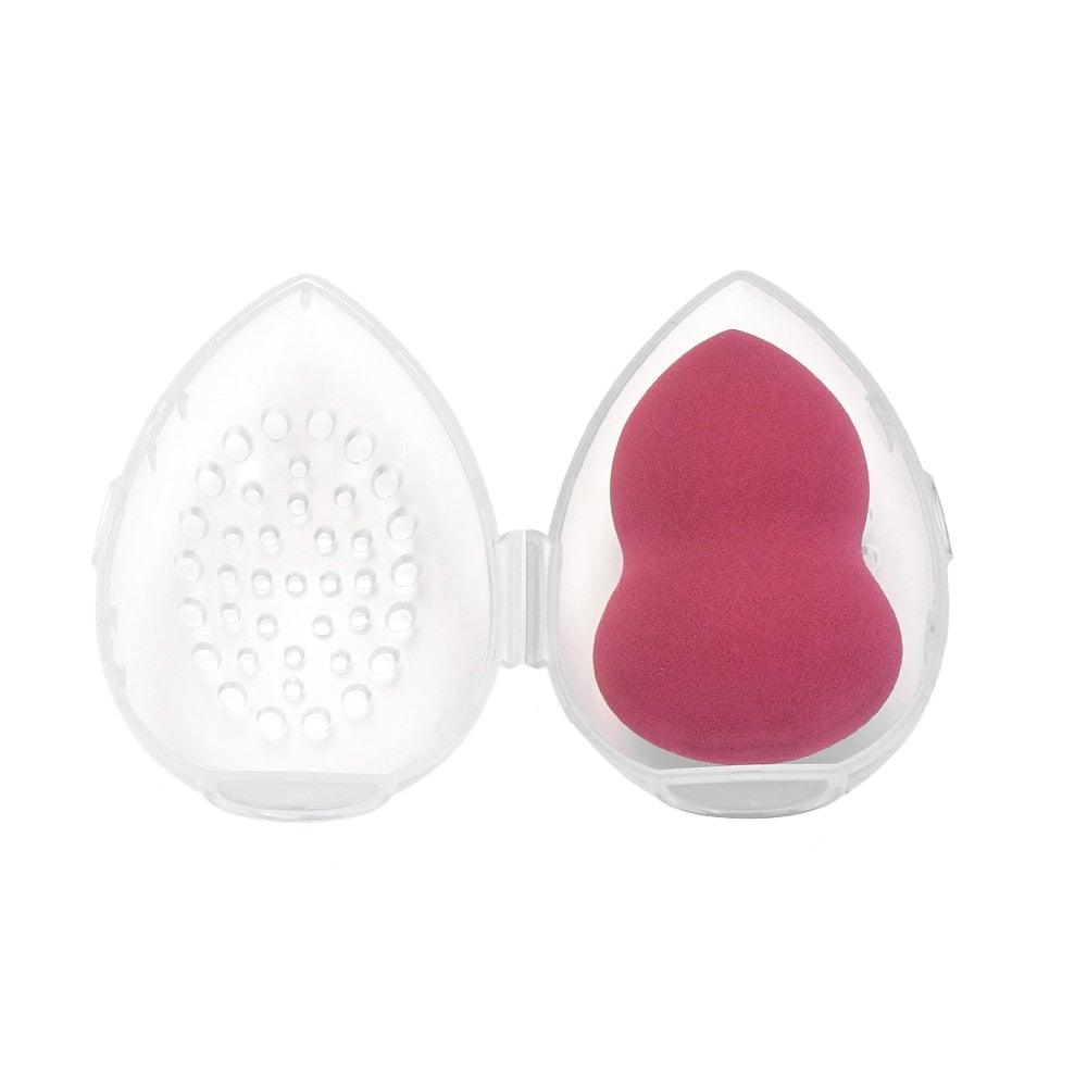 Étui éponge à maquillage en forme de capsule, boîte de rangement, support de séchage de maquillage, présentoir à éponge facile, boîte en forme d'œuf pour houppette cosmétique